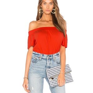Bobi Off-Shoulder Red Top